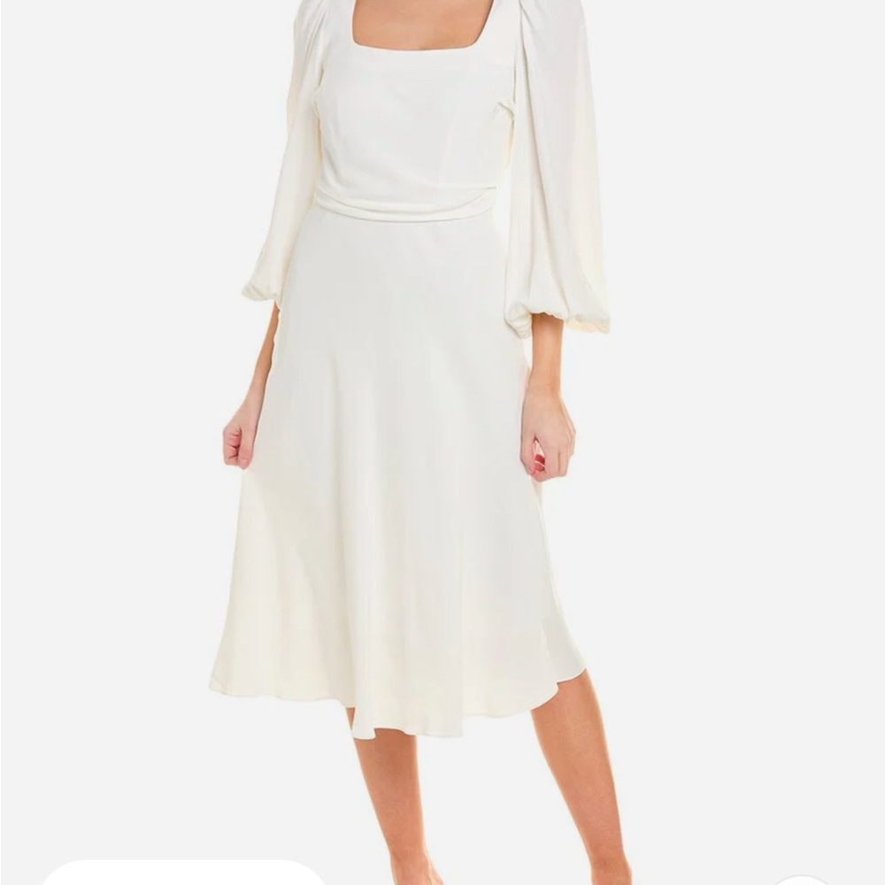 Elegant Off-White Midi Dress
